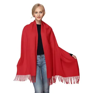 Moschen-Bayern Modeschal Pashmina Stola Damen Kaschmir Schultertuch Abendkleid festlich Schal, super weich und geschmeidig rot