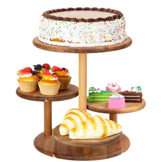 E-ROOM TREND Etagere Tortenständer/Cupcake Ständer aus Holz 4 Etagen
