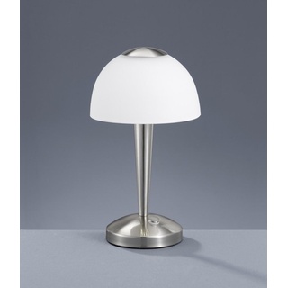 Nachttischleuchte Modern "Serie 5299" Nickel matt Weiß Metall Glas satiniert Tischlampe Schlafzimmer