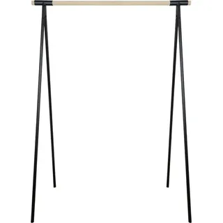 Natural Goods Berlin Kleiderständer GARD, Garderobenhalter, freistehend, Kleiderstange, Gardeobenständer, Schwarz, Rundstab Eiche 100 cm, 2 Stück - Schwarz/Naturbelassen