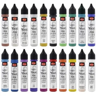 LM-Kreativ Wachspenset 20er Set Profi 20 Farben je 28 ml – Kerzenstifte für Kerzen bemalen | Set Candle Pen Kerzenstifte zum Verzieren Kerzenmalstifte Taufkerze selber machen | XXL Kerzenfarben Set