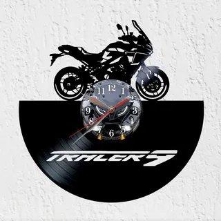 Schallplattenuhr aus Vinyl Viny Woody Motorrad Sport Touring Uhr Große Motorrad High Technologie Wanduhr Vinyl Scheibe Wanddekoration