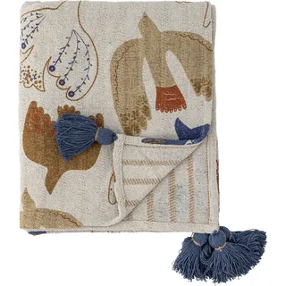 Bloomingville Anniversary Tagesdecke 160 x 130 cm Beige/Braun/Weiß