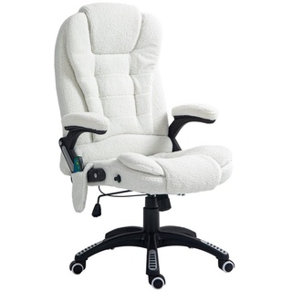 Vinsetto Schreibtischstuhl Bürostuhl mit Massagefunktion, mit Wärmefunktion, Chefsessel (Massagesessel, 1 St), für Wohnbereich, Weiß weiß
