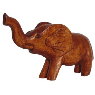 Wogeka - Kleiner afrikanischer Elefant - Holz-Tier Afrika Figur Dekoration Handarbeit Schnitzerei Geschenk-Idee für Geburtstag und Weihnachten KTier 54