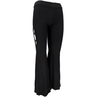 GURU SHOP Leggings mit Schlag, Schlaghose Cut Out - Schwarz, Damen, Synthetisch - 40