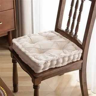Lukery Quadratische Bodenkissen Matratzenkissen Sitzkissen Mit Griff Stuhlkissen Gepolstertes Matratzenkissen Sitzblock Für Büro Sessel Meditation Balkon Tatami Bodenkissen (40x40x9cm,Beige)
