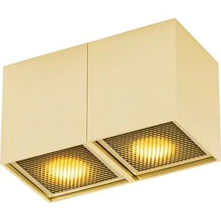 QAZQA Qubo Honey 2-flammig Deckenspot Gold