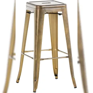 DELUKE® Barhocker MILAN - Gold, Metall | Barhocker ohne Lehne Barstuhl Tresenhocker Tresenstuhl Kneipenhocker Kneipenstuhl
