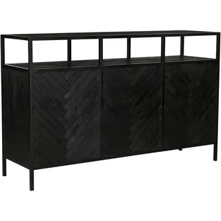 Livetastic Kücheninsel, Schwarz, Holz, Metall, Akazie, massiv, 180x110x50 cm, Küchen, Küchenmöbel, Kücheninseln