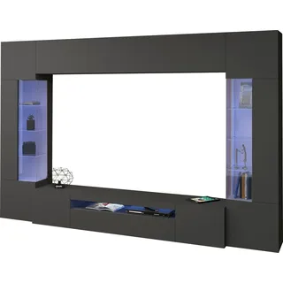 OTTO home Wohnwand New Egypt, (4-St., Breite 290cm), bestehend aus 2 Stauraumvitrinen, 1 Lowboard, 1 Hängeschrank grau