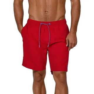 riverso Badeshorts Herren Badehose RIVDavid Regular Fit (1-St) Sportshorts mit Kordelzug rot M