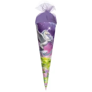 ROTH Schultüte Magic Pegasus, rund, Tüllverschluss, Pferd Einhorn Schulanfang