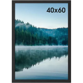 COMPOLICY 40x60 cm Bilderrahmen Schwarz Bilderrahmen Holz rahmen 40x60 Standing and Wall-mounting Capabilities Posterrahmen Für Fotos, Bilder, Poster 4060 picture frame