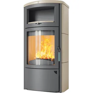 Kaminofen HARK 44 GT ECOplus 5 kW - Ofenkacheln: Creme - Korpus: titan