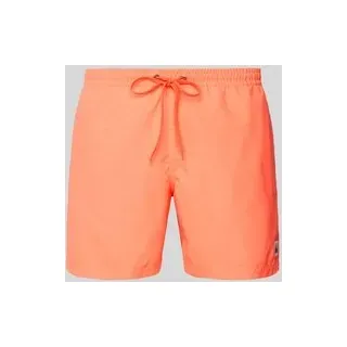 Badehose mit Label-Detail und elastischem Bund, Orange, XXL