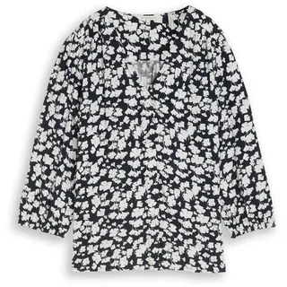 Tom Tailor Klassische Bluse mit All-Over Print Blau M
