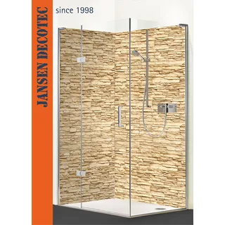 Eck - Duschrückwand, 2 Platten je 90x200cm, Motiv: Steindecor_Sandstein