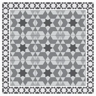 Bilderdepot24 Teppich Vinyl Wohnzimmer Schlafzimmer Flur Küche Fliesen Muster, quadratisch - grau glatt, nass wischbar (Küche, Tierhaare) - Saugroboter & Bodenheizung geeignet grau 160 cm x 160 cm