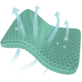 Dreamolino SoftSitter Gel-Sitzkissen – Grün – 42 x 37 x 3,5 cm – Druckentlastender Komfort für zu Hause, im Auto und im Büro