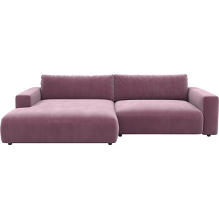 Ecksofa GALLERY M BRANDED BY MUSTERRING "LUCIA" Sofas Gr. B/H/T: 296 cm x 81 cm x 190 cm, Velour SAMT, Longchair links, rosa (rosewood samt) Ecksofas Sofas