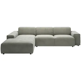Pure Home Lifestyle Ecksofa 9125, Grauweiß, Kunststoff, 4-Sitzer, Ottomane links, L-Form, 300x189 cm, Goldenes M, Made in EU, Oeko-Tex® Standard 100, DGM-Emissionslabel, seitenverkehrt erhältlich, Hocker erhältlich, Wohnzimmer, Sofas & Couches, Wohnlandschaften, Ecksofas