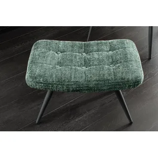 riess-ambiente Fußhocker SCANDINAVIA grün / schwarz - Chenille Cremona, Metallbeine, Polsterung (Einzelartikel, 1 St), bequemer Hocker - ideal für Schlaf-, Wohnzimmer, Garderobe & Sessel grün