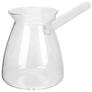 Ciieeo Türkische Kaffeekanne Aus Dickwandigem Hochborosilikatglas Cezve Glas Mit Seitlichem Griff Hitzebeständig Für Offenes Feuer Transparenter Glastopf Für Kaffee Und Tee 8.07X4.33X3.74 Zoll