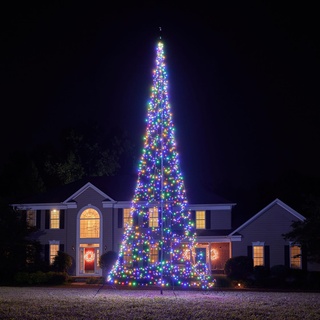 Fairybell LED-Weihnachtsbaum für draußen im Fahnenmast - 8 Meter - 1500 LEDs - Multi Colour
