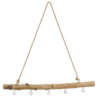 MACOSA CP52308 Deko-AST Birkenholz mit Haken zum hängen Hängeast Holzstange Fensterdeko Holz-Hänger Hängezweig Hängedeko Landhaus Zweig Dekohänger