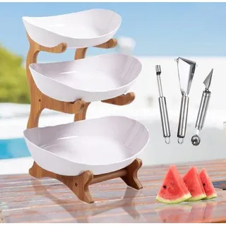 Famanu Obstschale 3-stufig - Vintage Weiß