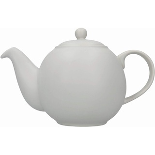 London Pottery Globe Teekanne mit Teesieb, Teeservice für losen Tee oder Teebeutel, Krug zum Servieren von Tee, Kanne mit Deckel, für 6 Tassen, Grau, Keramik, 1,2 Liter