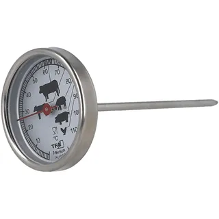 EUROHOME Grillthermometer mit Metalltemperaturfühler - Braten Grillthermometer für Fleisch - Thermometer 5 x 12 cm - Fleischthermometer mit Messbereich bis 120° - Grill BBQ Bratthermometer