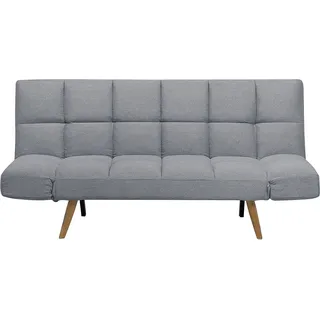 Beliani Schlafsofa Stoff 2-Sitzer Grau