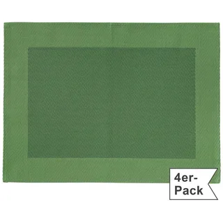 Erwin Müller Platzset Tischset "Lissabon" 4er-Pack, abwaschbar Uni grün