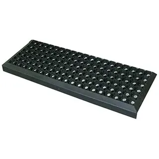 rg-vertrieb Gummi Stufenmatten Fußmatte Ringgummimatte 25x75 cm Treppenmatte Außen rutschfest, Ringgummimatte mit Anlaufkante & Winkel, Wabenmatte Schwarz Wetterfest (1 Stück)
