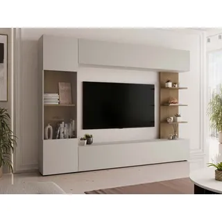 Mirjan24 Wohnwand Lazando, 4-teilig, ohne LED (Cashmere/Cremona Eiche,