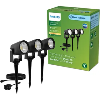 Philips Niedervolt-Spot Kunststoff 27,0 cm 3er Set schwarz