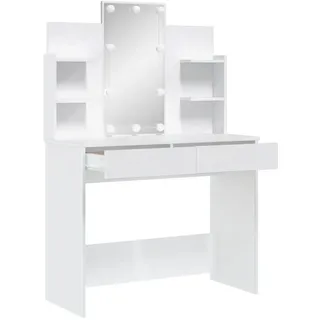 vidaXL Schminktisch mit LED-Leuchten Weiß 96x40x142 cm