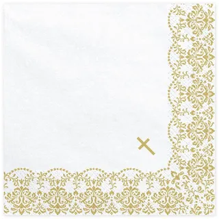 Partydeco Papierserviette Papier Weiß, Gold 20 Stück(e)