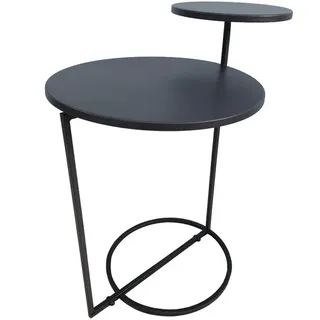 Garden Pleasure Beistelltisch IRIS Anthrazit Deko Tisch Sofa Couchtisch Eisen pulverbeschichtet Maße ca.: L35xB35xH0cm