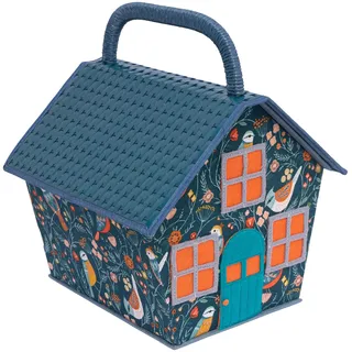 Nähkasten Vogelhaus "Aviary" blau/bunt (21,5 x 22,5 x 26 cm)