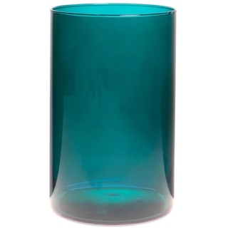 Dekoglas, Vase LEVI Essentials Zylinder H. 25cm D. 18cm Petrol blau Glas Hakbijl