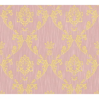 ARCHITECTS PAPER Textiltapete "Metallic Silk" Tapeten Ornament Tapete Barock Gr. B/L: 0,53 m x 10,05 m, Rollen: 1 St., rosa (gold, rosa) Barock-Tapeten