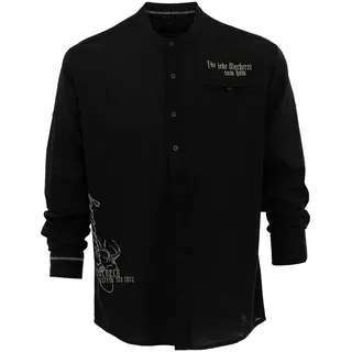 hangOwear Stehkragenhemd schwarz M