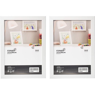 Ikea Fiskbo Bilderrahmen, A4, 21 x 30 cm, weiß, 2 Stück
