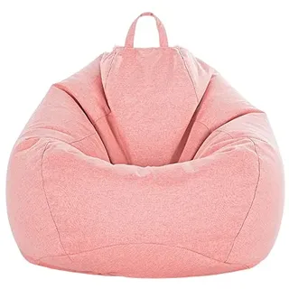 FANSU Sitzsack Waschbar, Sitzsack Ohne Füllung, Sitzsack-Stuhlbezug Outdoor Indoor, Sitzsäcke für Kinder Erwachsene, Polyesterfaser Textile Aufbewahrung (100x120cm,Rosa)