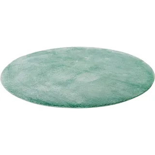 Wecon home Basics Badematte Joris, Höhe 20 mm, rutschhemmend beschichtet, strapazierfähig, Polyester, rund, waschbar, viele Größen, Badezimmerteppich, uni grün rund | Ø 90 cm x 20 mm