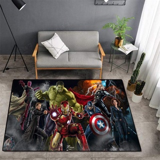BILIVAN Avengers Carpet Marvel Fußmatte Teppich Captain America Teppich Wohnzimmer Schlafzimmer Fußmatte Anti-Rutsch-Matte Cartoon Geschenk (80 x 120 cm)