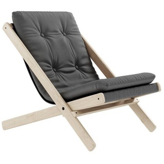Karup Design Loungesessel Boogie OUT, Klappstuhl inklusive gepolsterte Sitzauflage (1-St), Sitzauflage: schnelltrocknend, wasserabweisend, Gestell aus Massivholz beige|grau